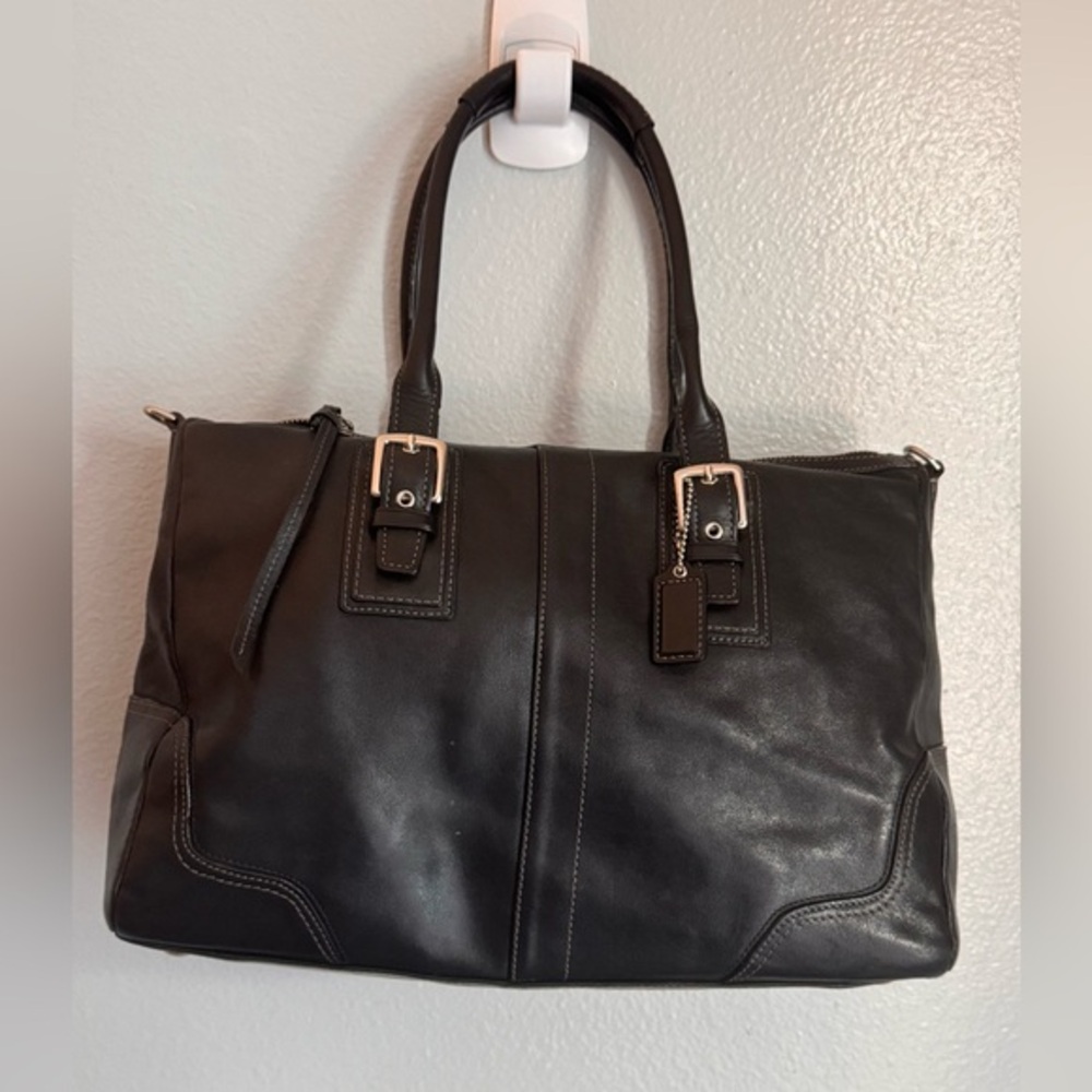 Coach Black Leather Hamilton Satchel